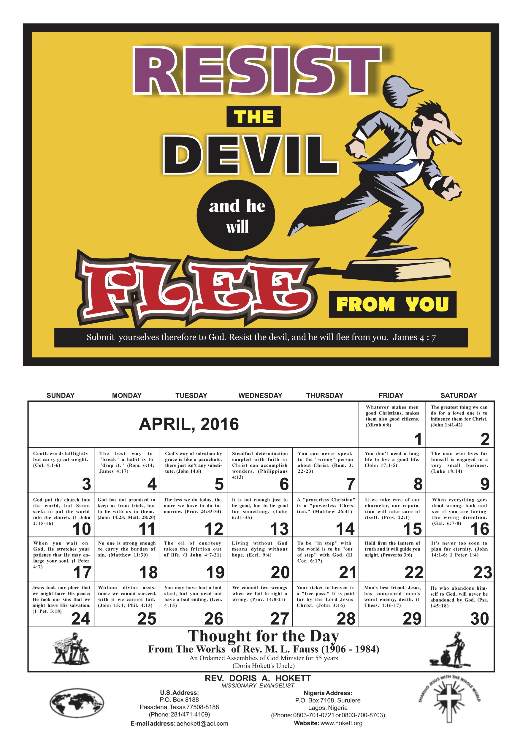 April Calendar