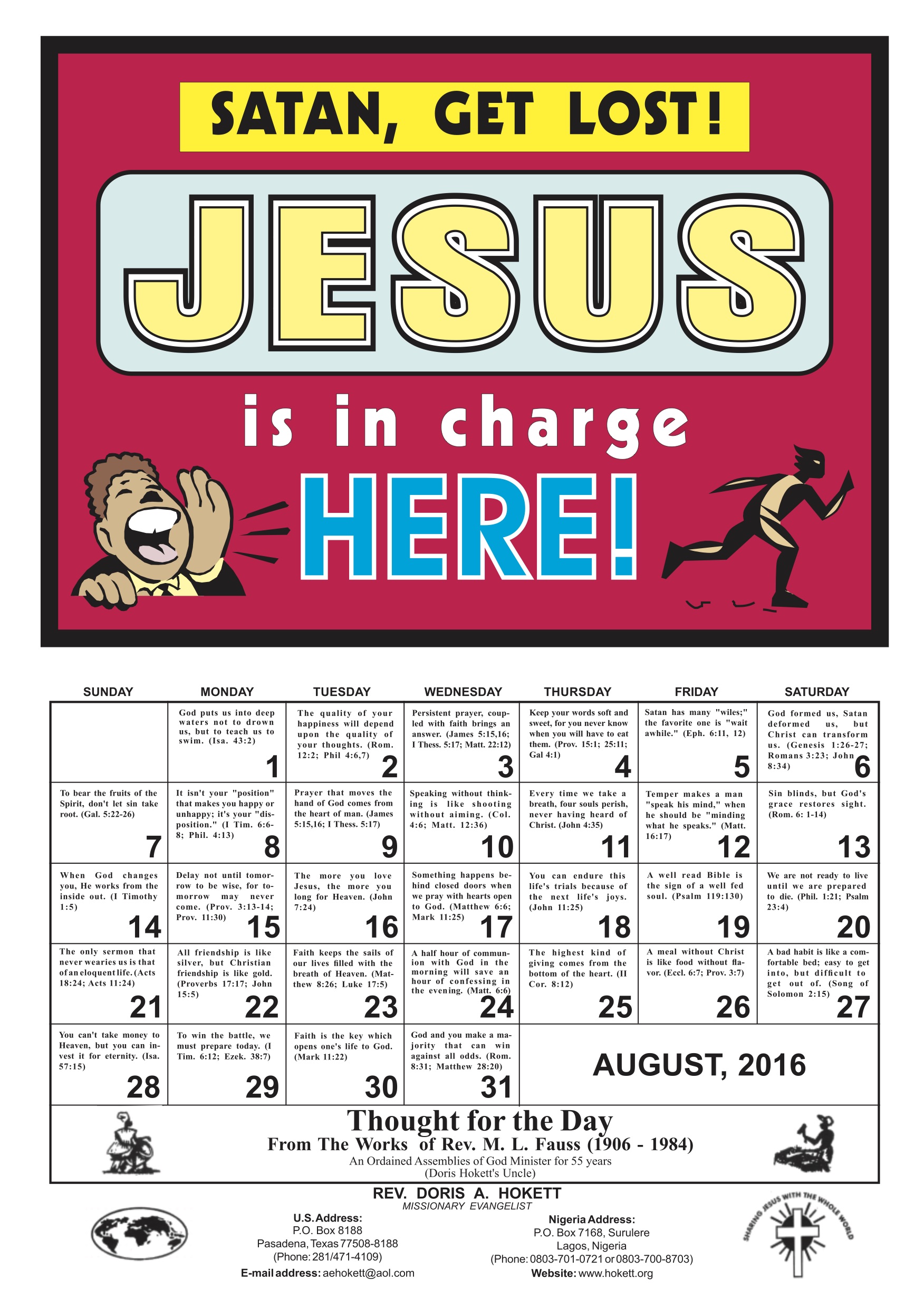 August Calendar