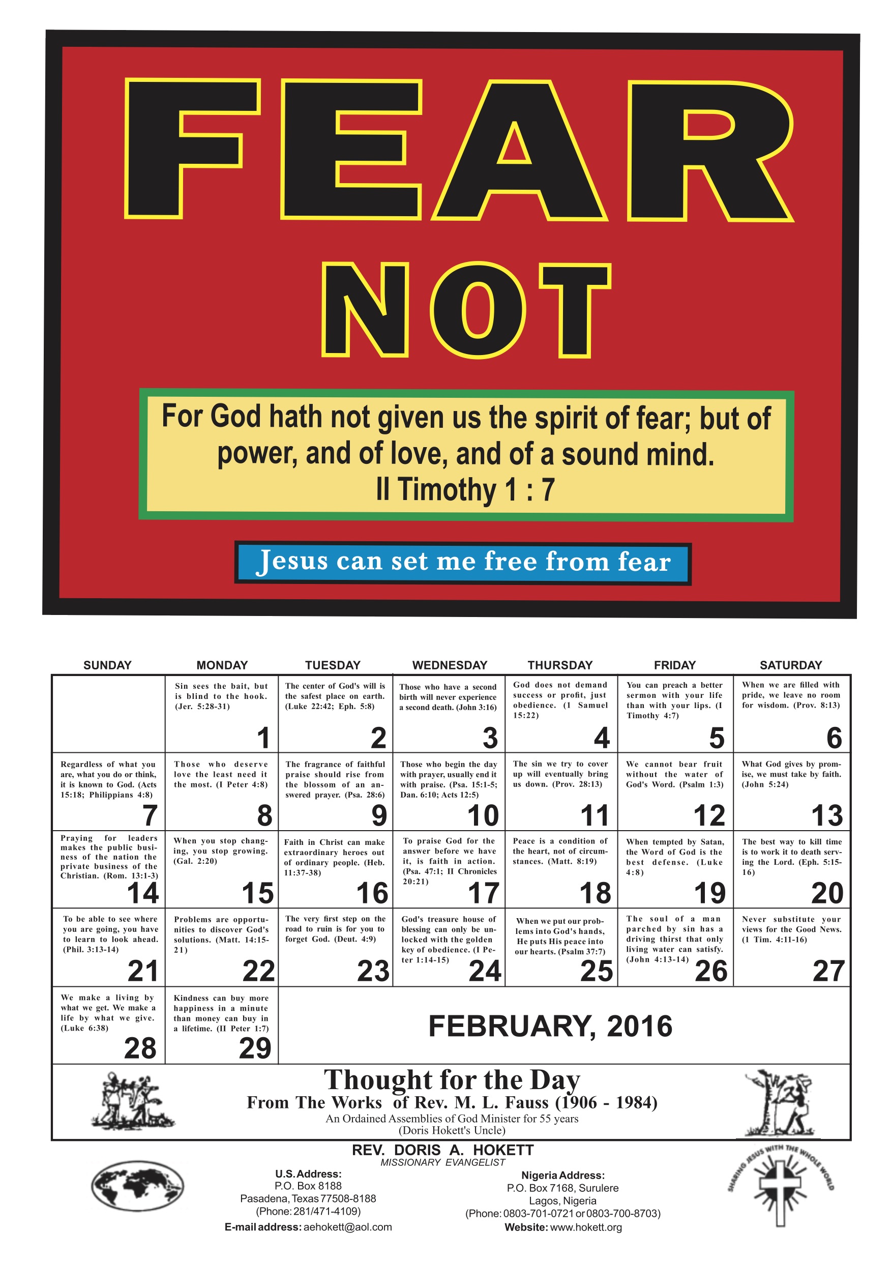 February Calendar